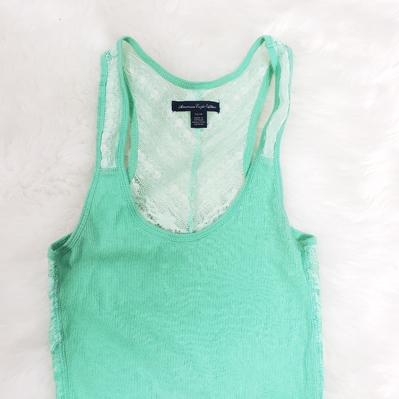 SOLD-AEO Tank Top Lace Back Size XS - Picture 3 of 8